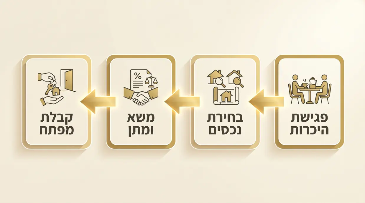 תרשים תהליך הליווי של הלקוח במשרד תיווך מקומי